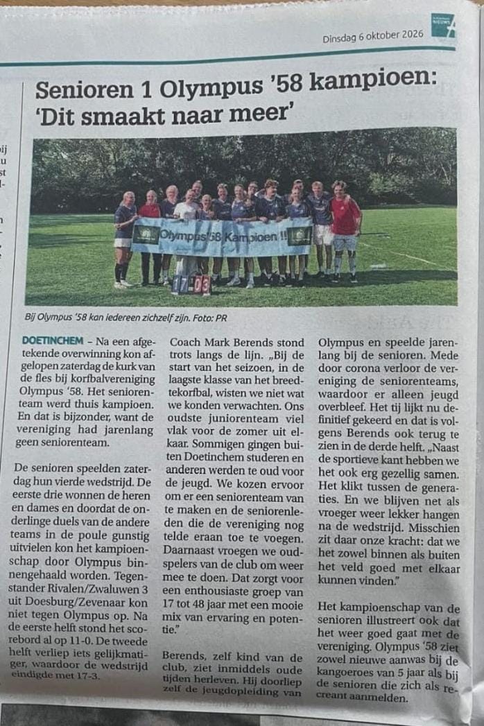 Senioren 1 kampioen!
